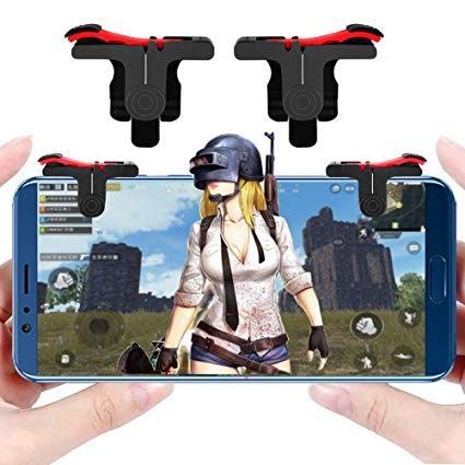 Jasnyfall Black Gaming Trigger Fire Button Smart Phone Mobile Joysticks Games L1R1 Shooter Controller for PUBG for Shooting Games 