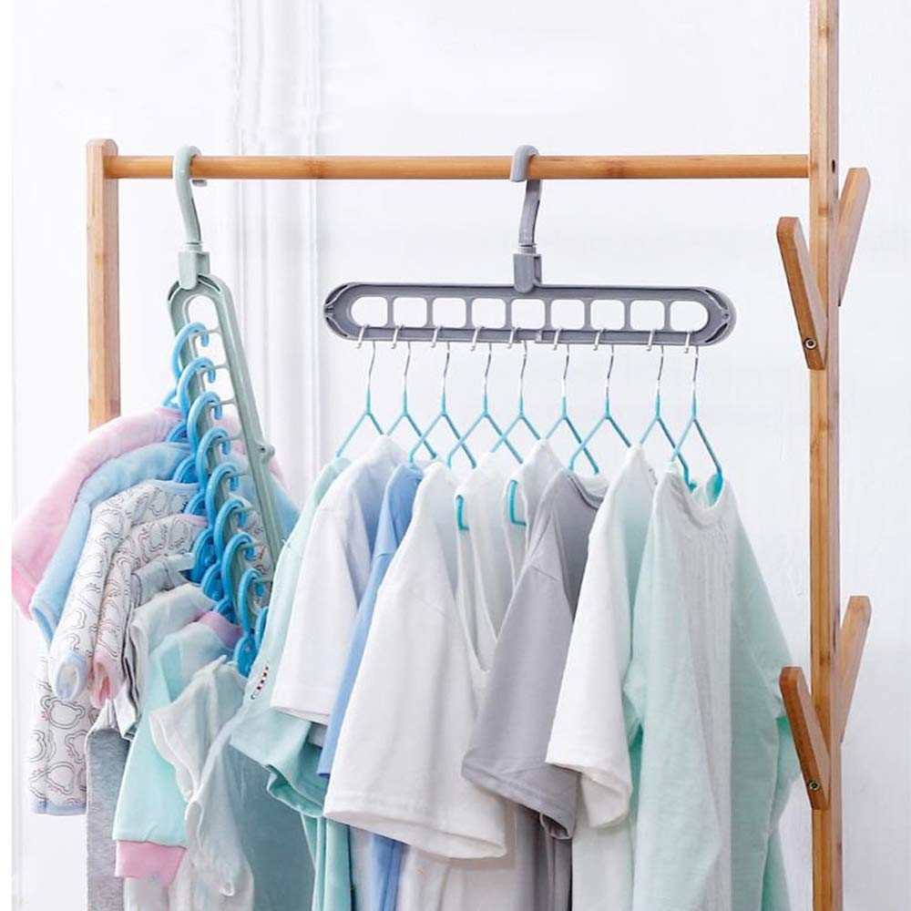Metal Closet Wardrobe Magic Hangers Organizer Qualsen Space Saving Hangers for Clothes 4pcs 360 Degree Swivel Hook 
