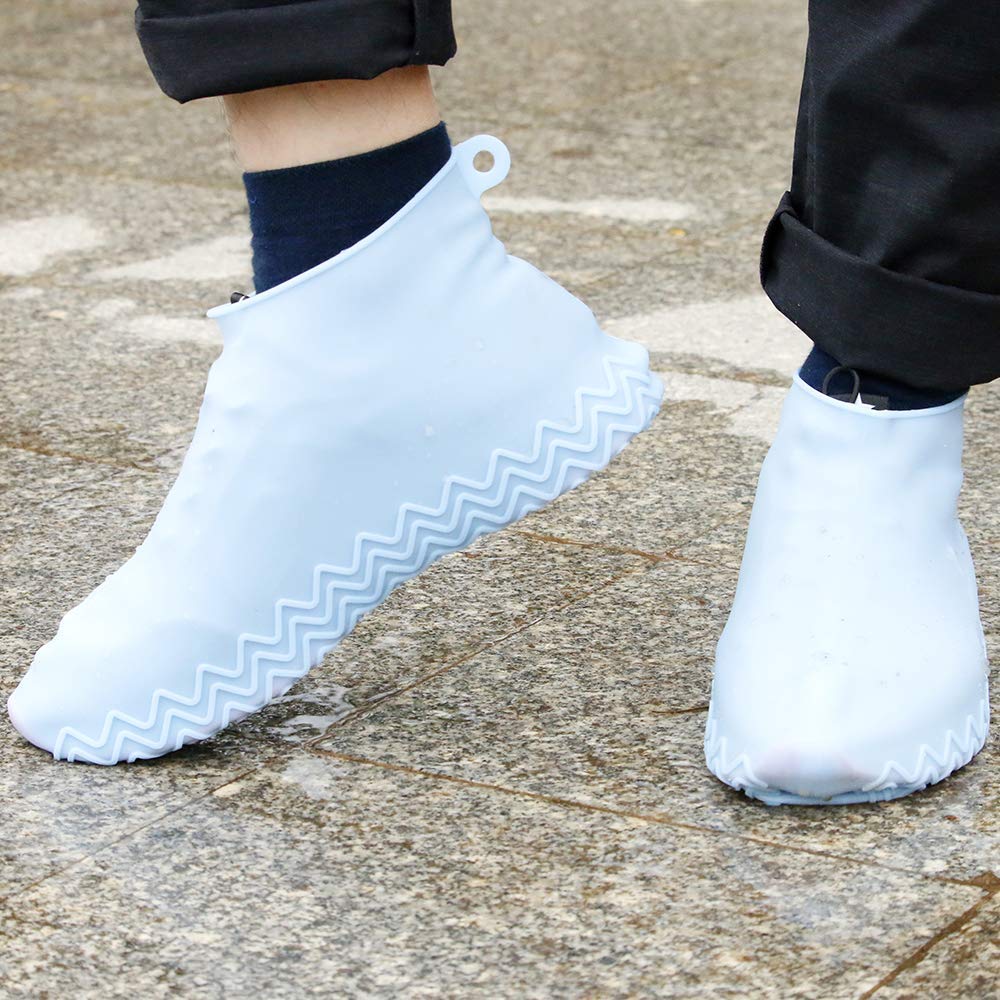 Bnineteenteam 1 Pair Waterproof Shoe Covers Reusable Silicone Shoe Rain Covers for Men Women Kids S 