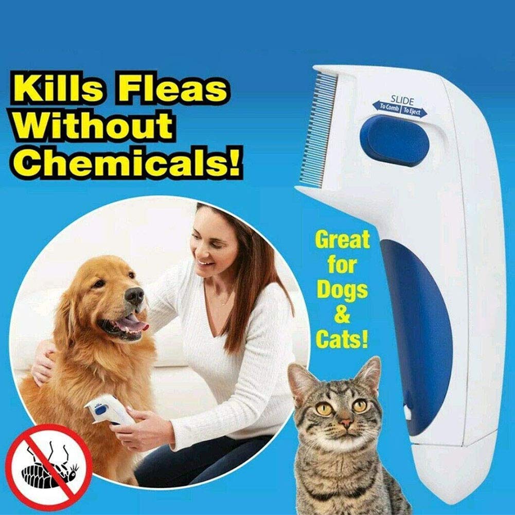 Flea Doctor Comb，Electric Pet Lice Comb Flea Doctor As Seen On TV Perfect for Dogs and Cats No Batteries and Chemicals for Fleas Ticks Grooming Removal Tools
